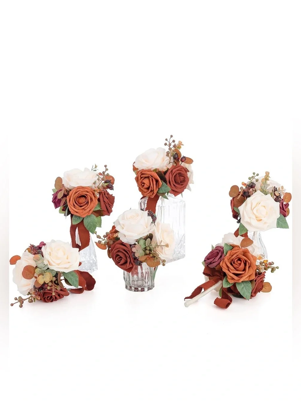 Faux Flower Bouquets - Set of 6